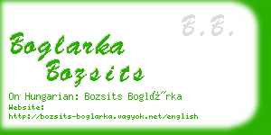 boglarka bozsits business card